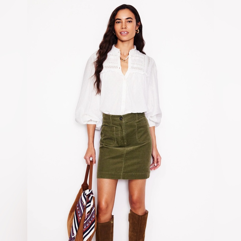 Madewell Corduroy A-Line Mini Skirt – Olive – 0